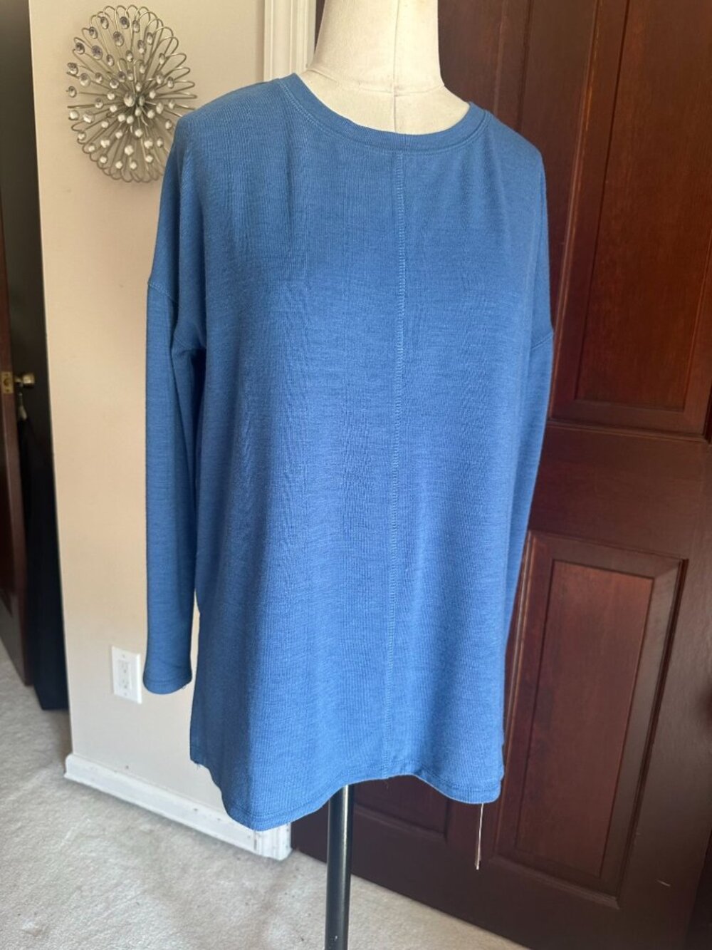 NWT Serena Williams Sweater Womens L Blue Long Sleeve Signature Statement Pullov